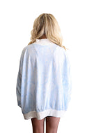 Pi Phi Mockneck Sweatshirt Blue Camo with Outline Name