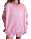 Alpha Chi Omega Oversized Mock Neck Sweatshirt with Outline Name [PRE ORDER SHIPS MID NOVEMBER]