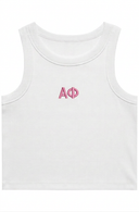 Alpha Phi BFF Crop Tank with Embroidered Letters
