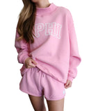 Alpha Phi Oversized Mock Neck Sweatshirt with Outline Name [PRE ORDER SHIPS MID NOVEMBER]