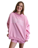 Alpha Phi Oversized Mock Neck Sweatshirt with Outline Name [PRE ORDER SHIPS MID NOVEMBER]