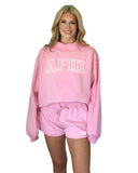 Alpha Phi Relaxed Sweatshorts with Patch [PRE ORDER SHIPS MID NOVEMBER]