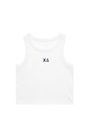 Chi Delta Cropped BFF Tank with Embroidered Letters