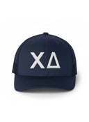 Chi Delta Trucker Hat with 3D Embroidered Letters