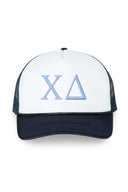 Chi Delta Foam Trucker Hat with 3D Embroidered Letters