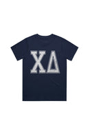 Chi Delta Heavy Hitter Tee with Distressed Letters