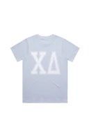 Chi Delta Heavy Hitter Tee with Distressed Letters