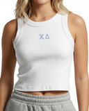 Chi Delta Cropped BFF Tank with Embroidered Letters