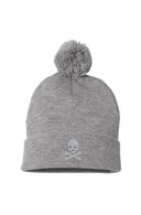 Chi Omega Pom Pom Beanie Hat with Embroidered Symbol