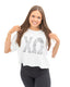 Chi Omega The Boxy Cropped Tee with Distressed Greek Letters