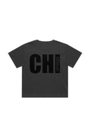 Chi Omega The Boxy Cropped Tee with Tonal Name Graphic