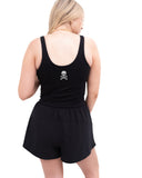 Chi Omega Athleisure Cropped Bra Tank Top with Skull on Back