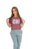 Chi Omega Ultra Soft Cropped Tee with Name Design