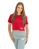 Chi Omega The Classic Cropped Tee with Skull Name Graphic