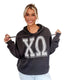 Chi Omega Beyond Soft Oversized Hoodie with Distressed Greek Varsity Letters