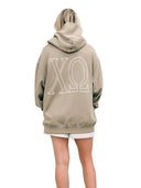 Chi Omega OH BOYfriend Hoodie with Greek Letters on Back