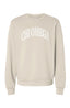 Chi Omega Beyond Soft Oversized Sweatshirt with Distressed Arch Name Graphic