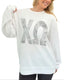 Chi Omega Beyond Soft Oversized Sweatshirt with Distressed Greek Letters
