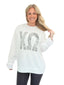 Chi Omega Beyond Soft Oversized Sweatshirt with Distressed Greek Letters