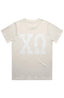 Chi Omega Heavy Hitter Oversized Tee with Distressed Greek Varsity Letters