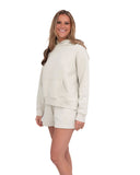 Chi Omega Lounge & Go Relaxed Sweat Shorts with 3D Puff Embroidery