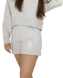 Chi Omega Lounge & Go Relaxed Sweat Shorts with Skull Graphic on Leg