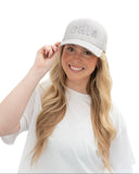 Chi Omega Trucker Hat with 3D Puff Embroidered Skull Name Design