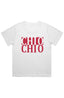 Chi Omega The Boxy Tee with Cardinal Red Mirror Name