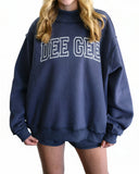 Delta Gamma Oversized Mock Neck Sweatshirt with Outline Name [PRE ORDER SHIPS MID NOVEMBER]