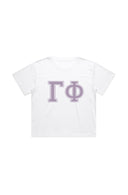 Gamma Phi Boxy Cropped Tee with Varsity Letters