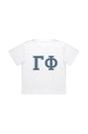 Gamma Phi Boxy Cropped Tee with Varsity Letters