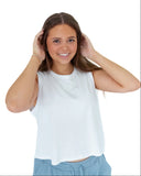 Kappa The Boxy Cropped Tank Top with Embroidered Greek Letters