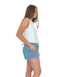 Kappa The Boxy Cropped Tank Top with Embroidered Greek Letters
