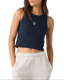 Kappa Cropped BFF Tank Top with Embroidered Fleur-de-Key