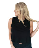 Kappa The Boxy Cropped Tank Top with Embroidered Greek Letters