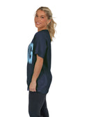 Kappa Heavy Hitter Oversized Tee with Light Blue Greek Varsity Letters