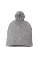 Kappa Pom Pom Beanie Hat with Embroidered Fleur-de-Key