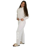 Kappa Lounge & Go Wide Leg Sweatpants with Fleur Name Graphic on Leg