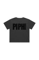 Pi Phi The Boxy Cropped Tee with Tonal Name Graphic
