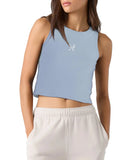 Pi Phi Cropped BFF Tank Top with Embroidered Arrows & Wings