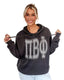 Pi Phi Beyond Soft Oversized Hoodie with Distressed Greek Varsity Letters