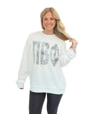 Pi Phi Beyond Soft Oversized Sweatshirt with Distressed Greek Letters