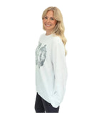 Pi Phi Beyond Soft Oversized Sweatshirt with Distressed Greek Letters