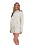 Pi Phi Lounge & Go Relaxed Sweat Shorts with 3D Puff Embroidered Arrows & Wings on Leg