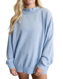 Pi Phi Terry Mock Neck Sweatshirt with Embroidered Logo