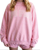 Pi Phi Reversible Mock Neck Sweatshirt with Outline Name [PRE ORDER SHIPS MID NOVEMBER]