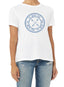 Pi Phi Ultra Soft Tee with Light Blue Arrows Logo Graphic