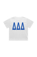 Tri Delta The Boxy Cropped Tee with Greek Varsity Letters