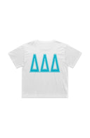 Tri Delta The Boxy Cropped Tee with Greek Varsity Letters
