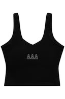 Tri Delta Athleisure Cropped Bra Tank Top with Greek Letters on Back